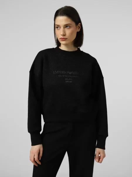 Світшот Emporio Armani бавовна/віскоза чорний