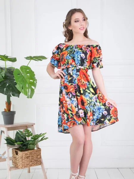 Сукня міні All Posa поліестер/еластан чорний