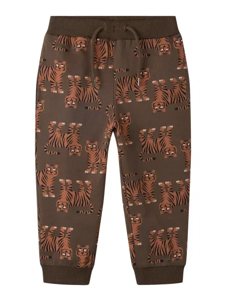NAME IT Pantaloni maro / maro coniac / negru alb