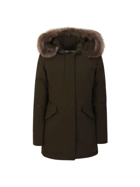 Parka Woolrich z kapturem zielona