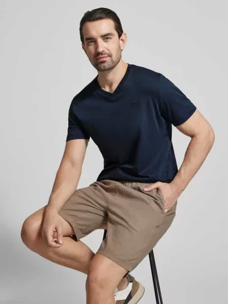 T-shirt o kroju regular fit z czystej bawełny Tom Tailor granatowa