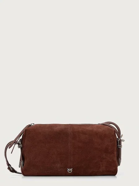 Pinko Geantă pe umăr 24 Classic | piele întoarsă maro