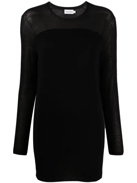 Rochie maxi Calvin Klein lungă de costum negru