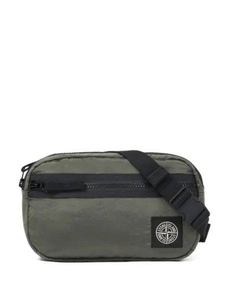 Curea Stone Island cu strasuri verde