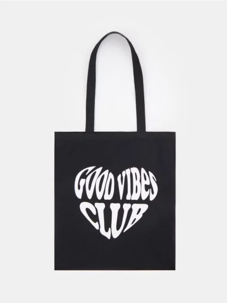 Текстильна сумка з принтом чорний