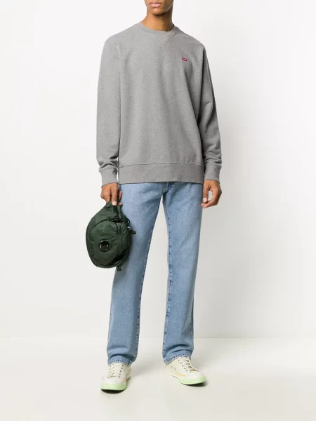 Decupat hanorac Levi's® cu autograf skinny fit gri