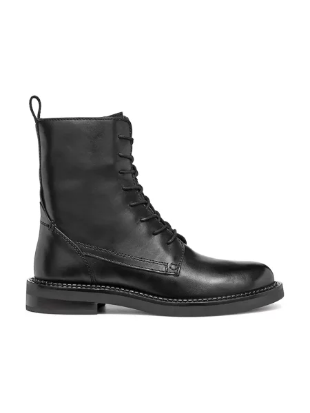 Geox cizme de piele D SERILDA G femei cu plat negru