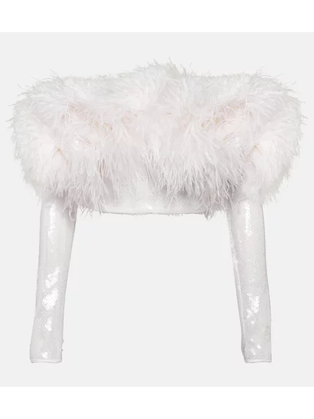 Top David Koma o krotszym kroju biały