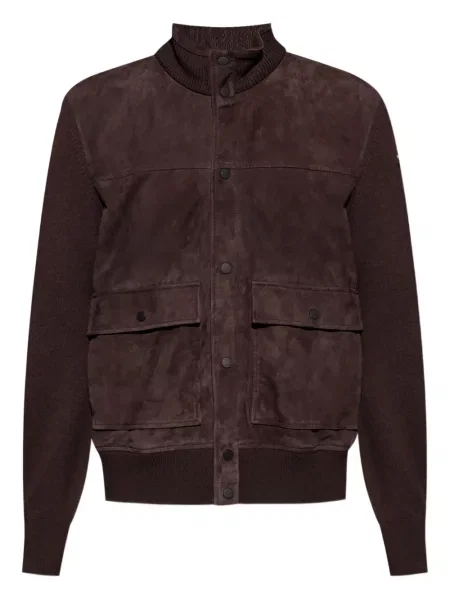 Велурена жилетка Moncler кафяво