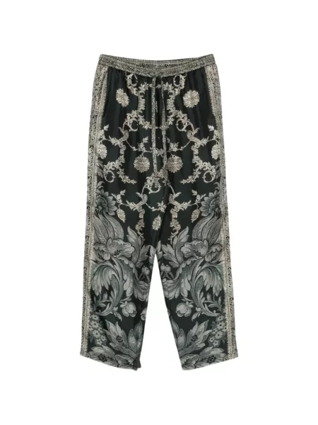 Pantaloni Pierre-louis Mascia cu model floral cu imagine cu cordon negru