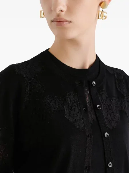Cardigan Dolce & Gabbana din dantelă negru