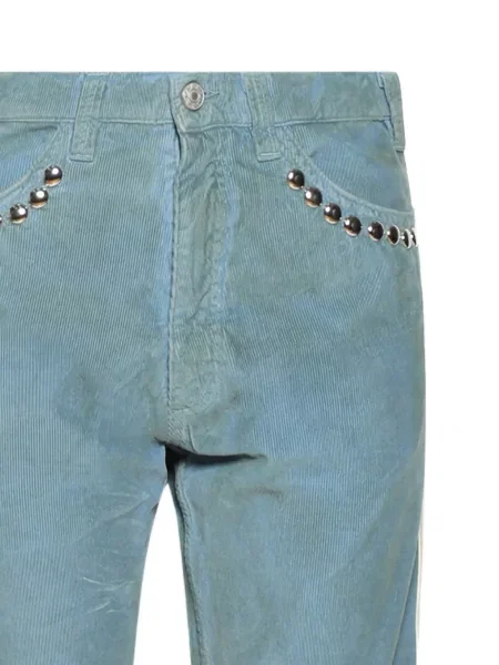 Pantaloni Marking Distance de catifea cord albastru