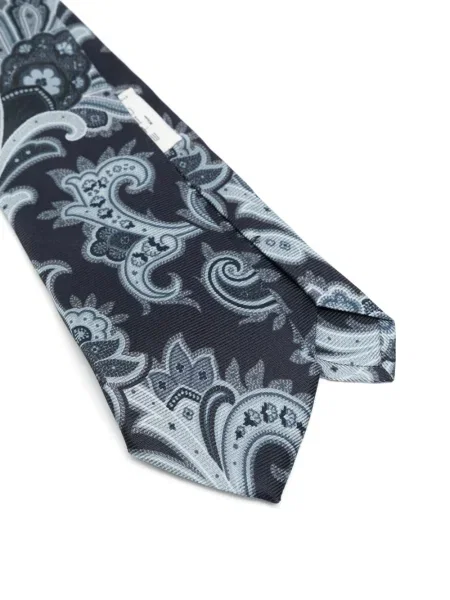 Cravată Etro de mătase cu model paisley albastru