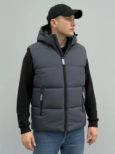 Утеплений жилет Sun's House темно-сірий сірий