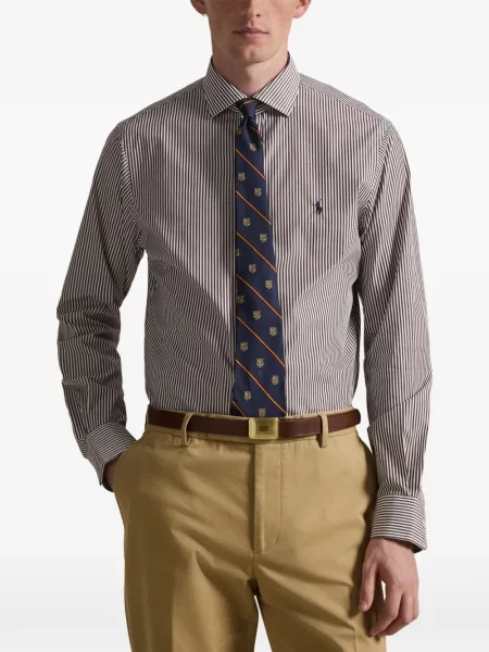 Ριγέ πουκάμισο Polo Ralph Lauren καφέ