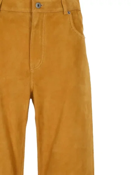 Pantaloni Loewe din piele de căprioară maro