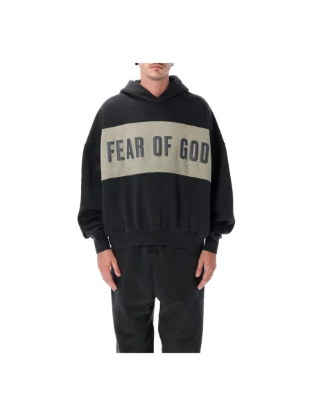 Bluza z kapturem Fear Of God o skróconej długości szara