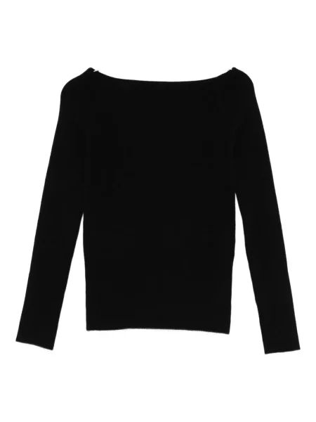 Pulover Patrizia Pepe cu decolteu barcă negru