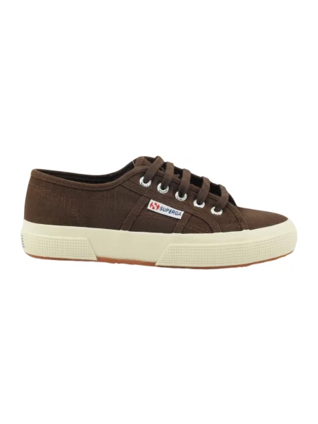 Lniane sneakersy Superga 2750 brązowe
