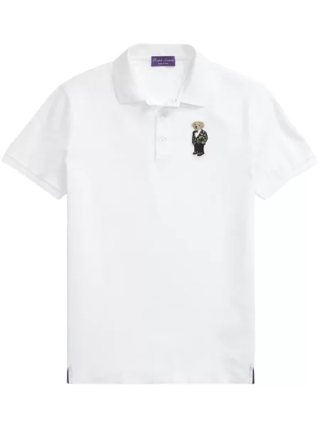Tricou polo Ralph Lauren Purple Label cu broderie alb