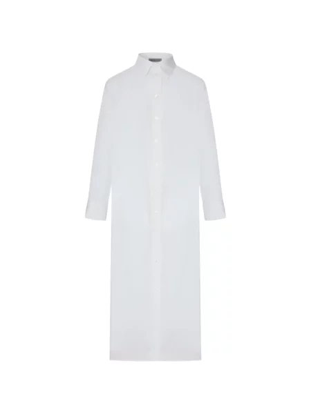 Rochie tip cămașă Balenciaga drapată alb