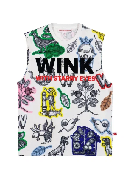 Cămașă Walter Van Beirendonck fără mâneci cu imagine alb
