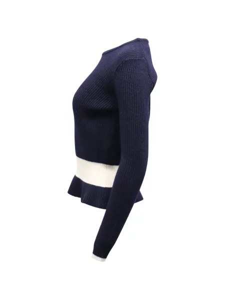 Cu peplum pulover Ba&sh tricotate albastru