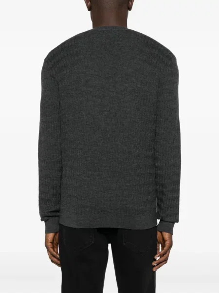 Pulover Emporio Armani cu decolteu rotund gri