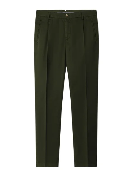 Hackett London Pantaloni cu dungă Sloane închis verde