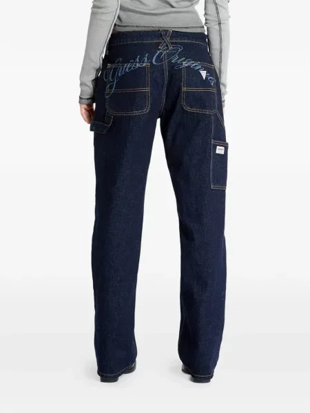 Blugi Guess cu autograf albastru