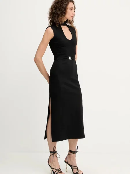 Liu Jo sukienka midi dopasowana czarny