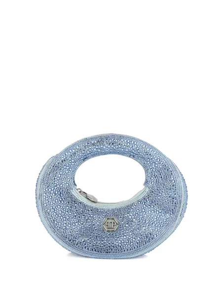Geantă Philipp Plein de cristal albastru