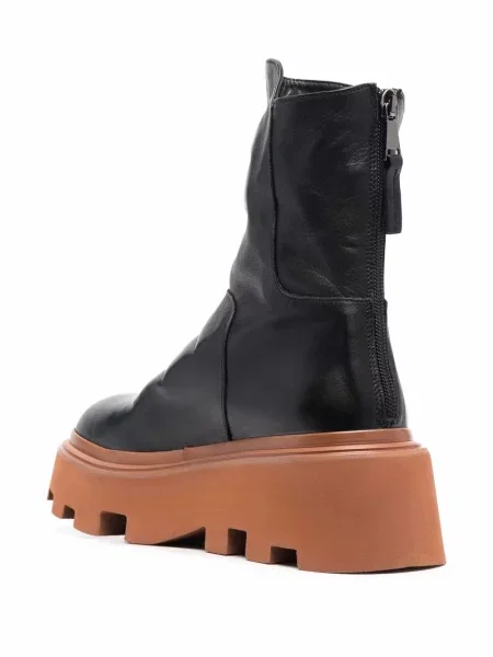 Botine Elena Iachi din piele chunky negru