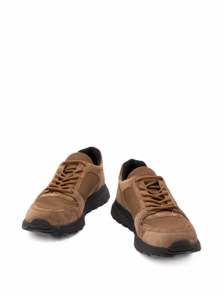 Sneakerși Prada din piele de căprioară maro