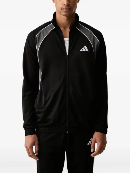 Decupat geacă Adidas cu glugă cu model piele de șarpe alb