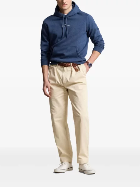 Tricou Polo Ralph Lauren din piele cu broderie în carouri maro