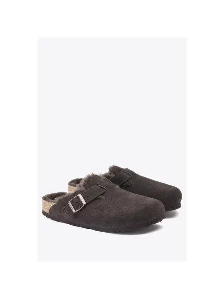 Klapki Birkenstock skórzane brązowe