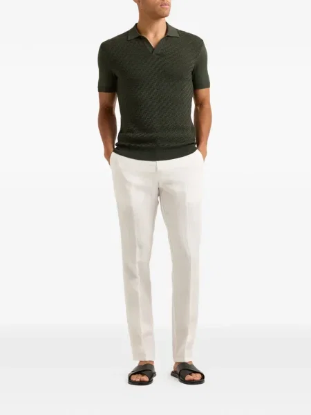 Polo Orlebar Brown din jacard verde