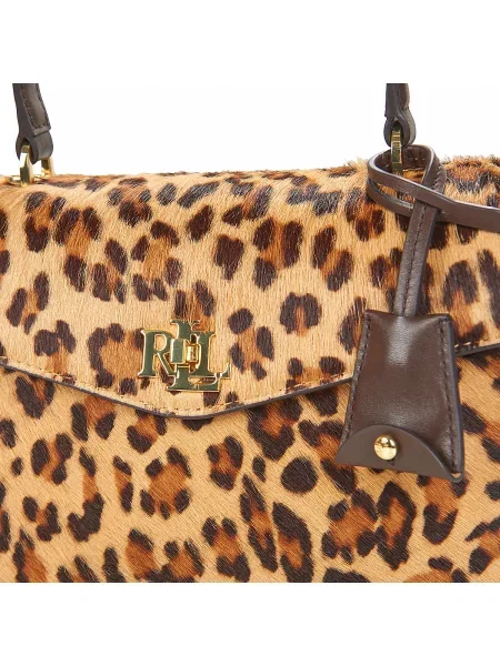 Kožená kabelka Lauren Ralph Lauren čierna