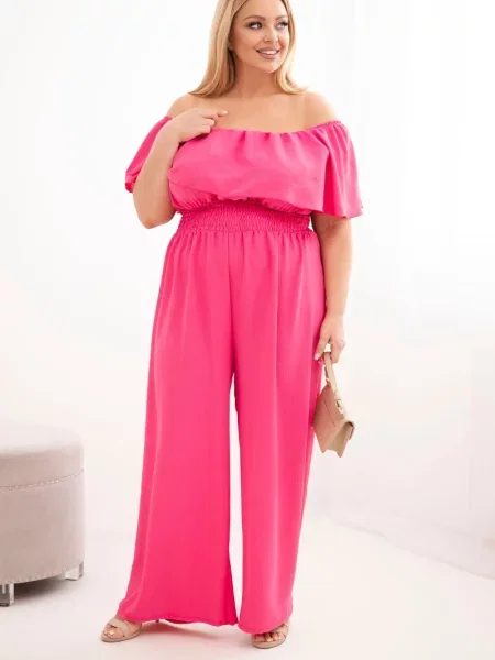 Salopetă Kesi Włoski cu volane roz