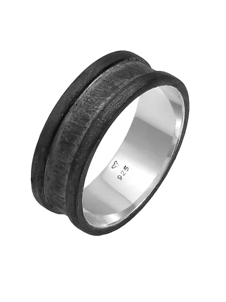 KUZZOI Prstan / srebrna črna