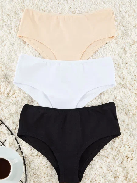 Trendyol Panties Black-White-Skin Jersey Plain Hipster Panties alb