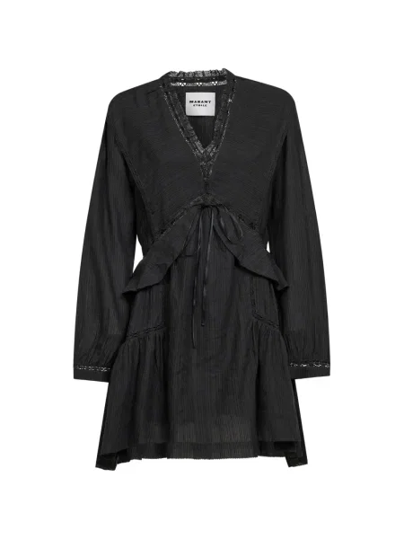 Rochie Marant Etoile cu volane din dantelă de costum negru