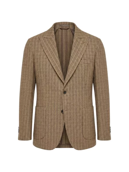 Μπλέιζερ Daniele Alessandrini houndstooth καφέ