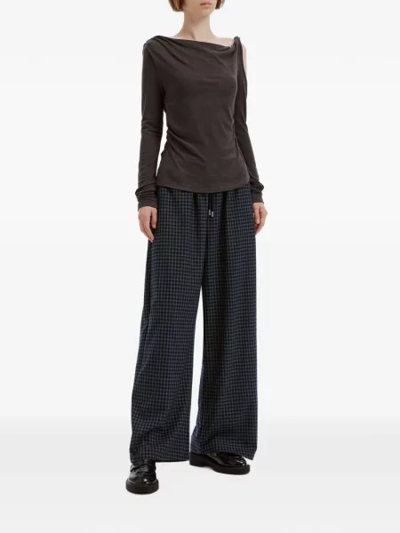 Pantaloni B+ab în carouri cu cordon albastru