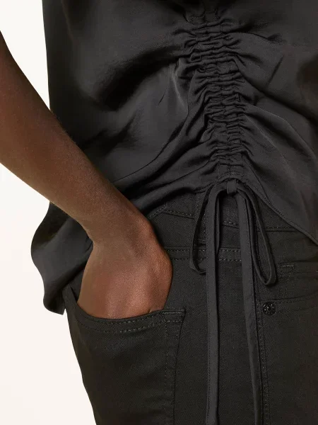 Allsaints Bluzka Bez Rękawów Leslie schwarz czarna