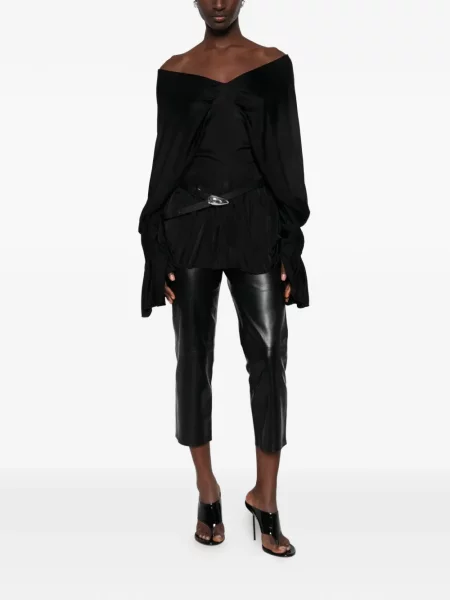 Decupat pantaloni Iro din piele negru