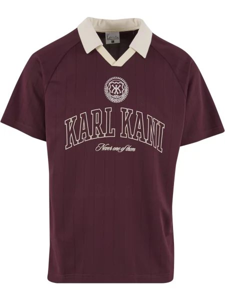 Karl Kani Tricou Heritage deschis / roșu vin / roşu închis bej