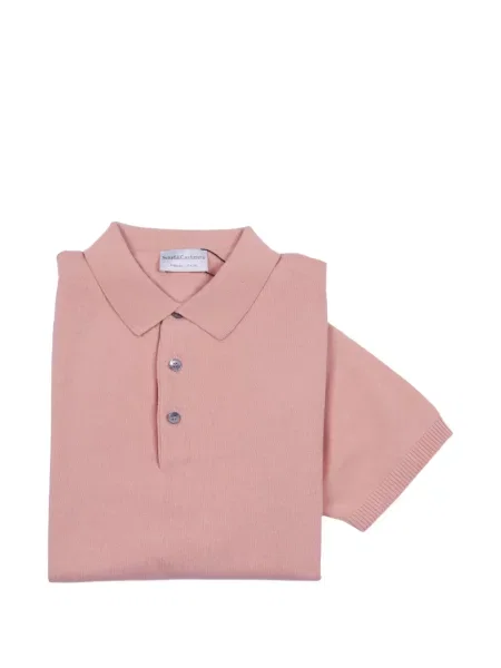 Tricou polo Settefili Cashmere din cașmir roz