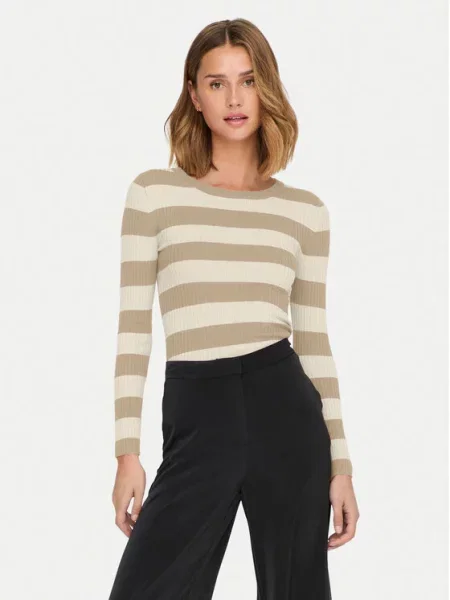 JDY Sweter Plum beżowy